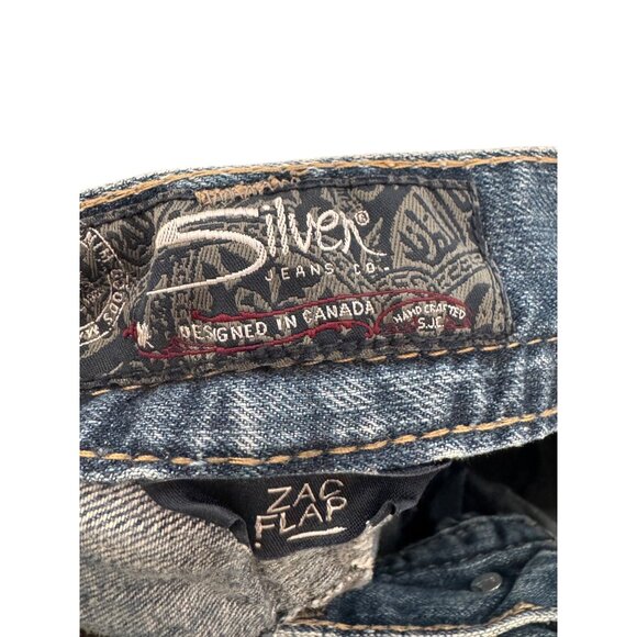 Silver Jeans Co. Mens Zac Flap Straight Leg Jeans Size W31/L30 Blue Denim 100% C - Picture 5 of 7